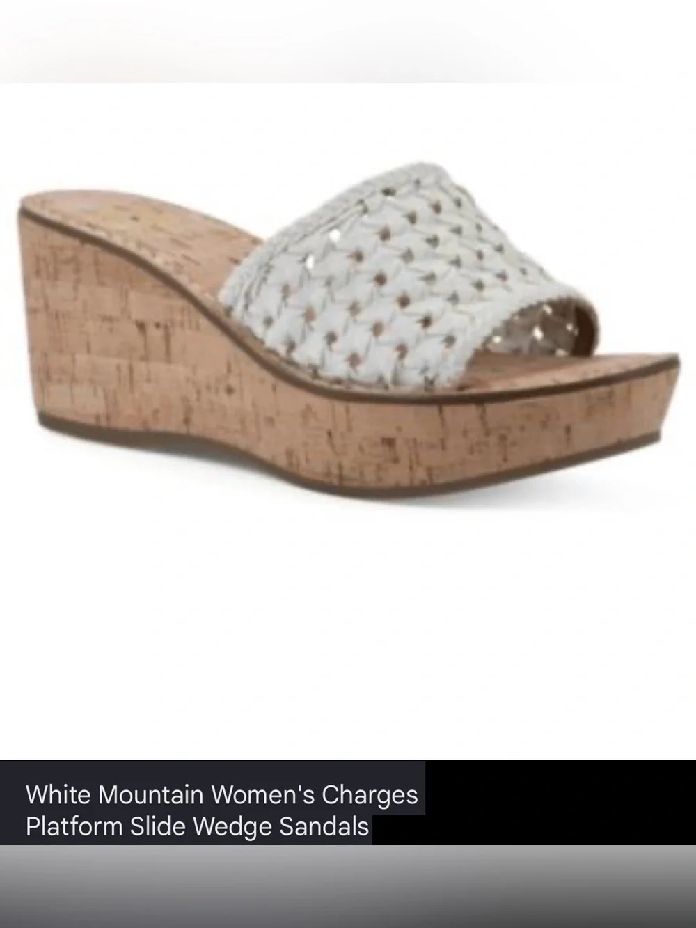 NWT White Mountain Women’s Charges Platform Slide Wedge Sandals, Size 10M, NWT